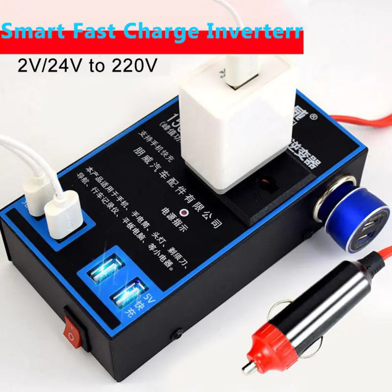 1500W Car Power Inverter 12V 24V To 220V Car Mobile Socket Adapter
