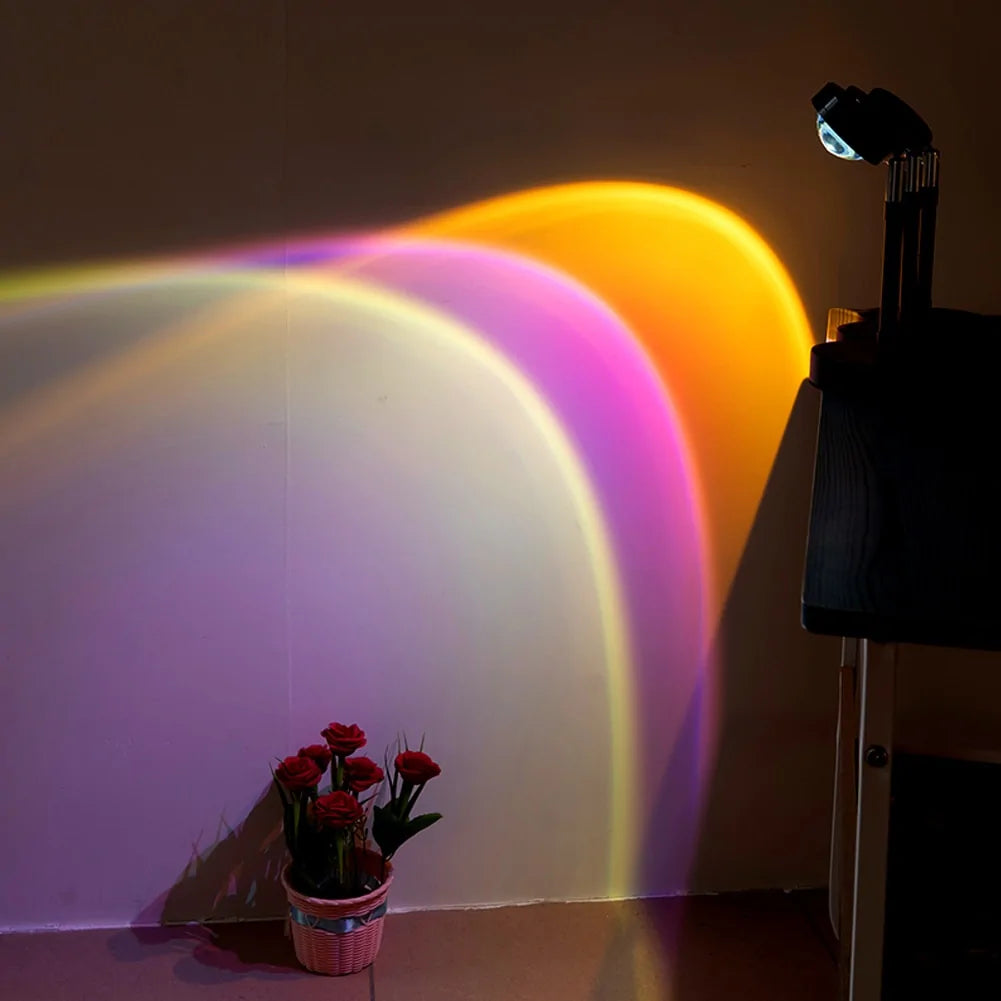 USB Rainbow Sunset Projector LED Night Light: Home Decor Lamp